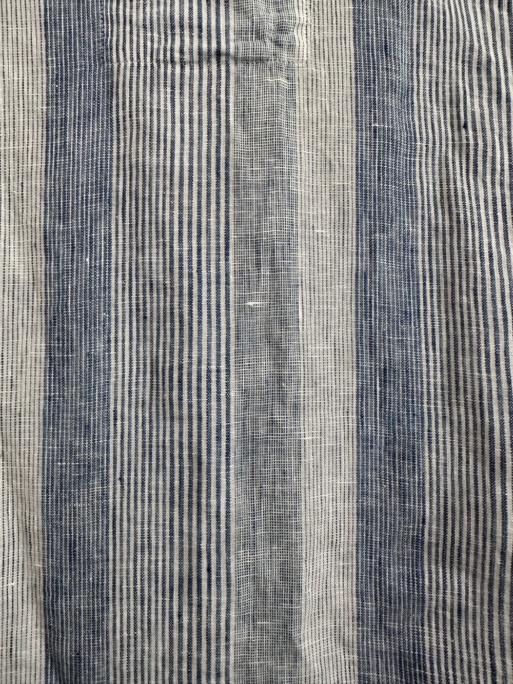 Frank & Eileen Rosie Short Sleeve Button Up Shirt Linen Blue White Stripe Medium - Picture 9 of 9